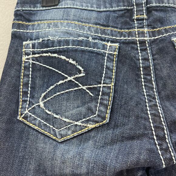 Silver Jean Co Jeans Women's Size 6 28 Dark Blue Santorini Capri Normcore - Picture 10 of 13